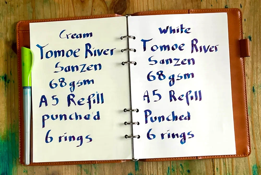 sanzen tomoe river 68 gsm a5 refill in ring binder